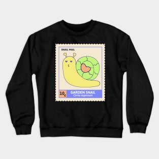 Kawaii Cute Garden Snail, Funny Pun, Stamp Collection, Snail Mail Crewneck Sweatshirt